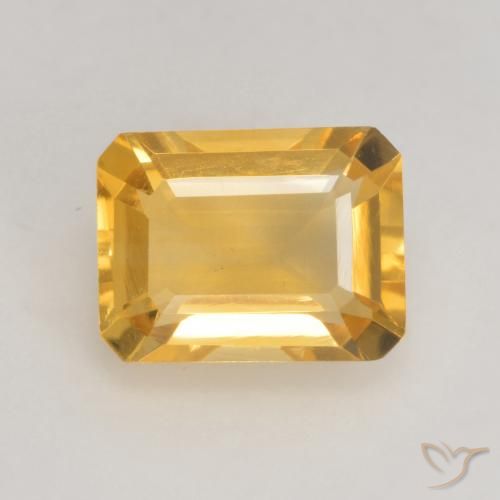 1.60ct 자연스러운 브라이트 골드 황수정, 에메랄드 컷, VVS-VS