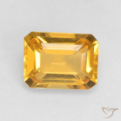 1.51ct 자연스러운 다크 골든 황수정, 에메랄드 컷, VVS-VS