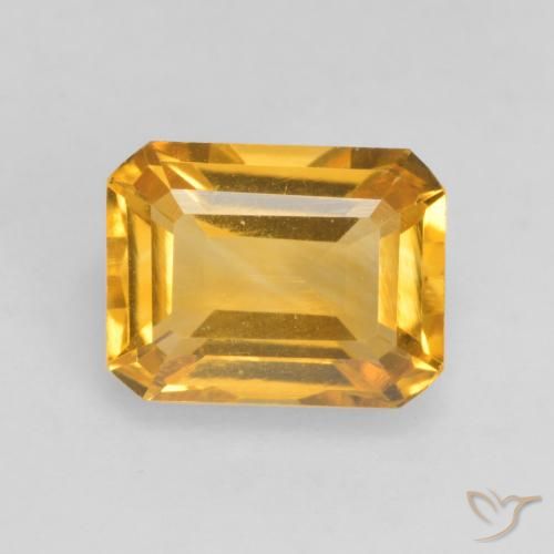 1.54ct 자연스러운 다크 골든 황수정, 에메랄드 컷, VVS-VS