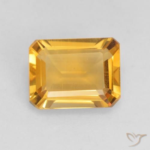 1.41ct 자연스러운 브라이트 골드 황수정, 에메랄드 컷, VVS-VS