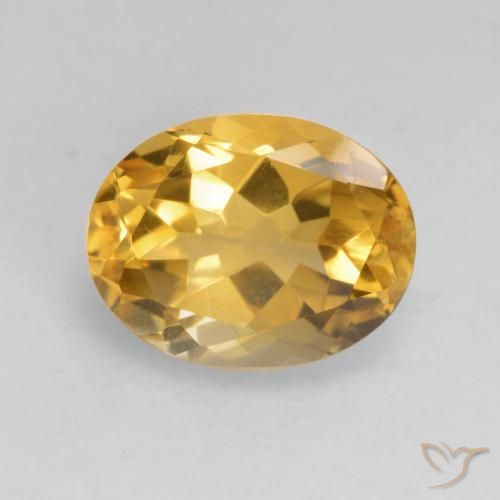 1.97ct 자연스러운 미디엄 다크 골든 황수정, 타원형, VVS-VS