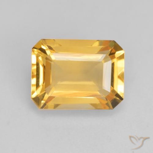 1.65ct 자연스러운 브라이트 골드 황수정, 에메랄드 컷, VVS-VS