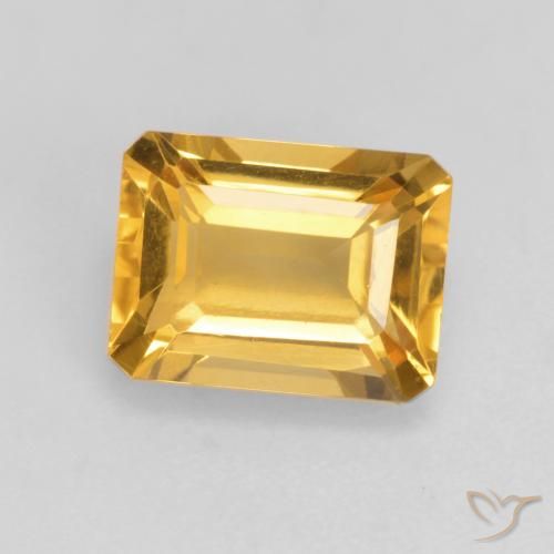 1.72ct 자연스러운 미디엄 다크 골든 황수정, 에메랄드 컷, VVS-VS