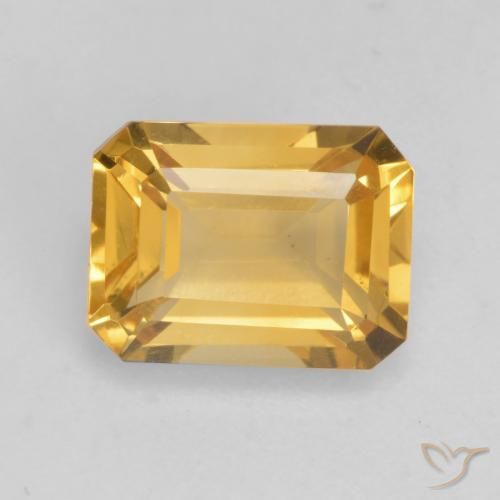 1.60ct 자연스러운 브라이트 골드 황수정, 에메랄드 컷, VVS-VS