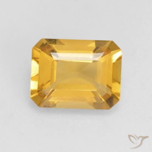 1.34ct 자연스러운 브라이트 골드 황수정, 에메랄드 컷, VVS-VS