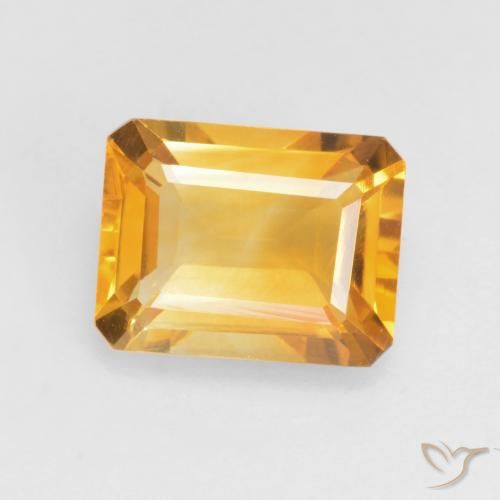 1.54ct 자연스러운 다크 골든 황수정, 에메랄드 컷, VVS-VS