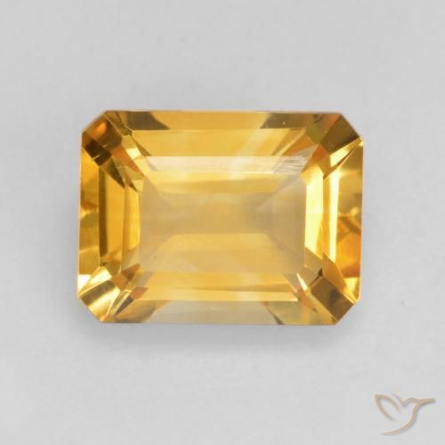 1.49ct 자연스러운 딥 골든 오렌지 황수정, 에메랄드 컷, VVS-VS