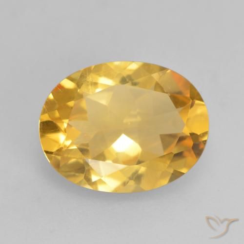 1.53ct 자연스러운 브라이트 골드 황수정, 타원형, VS
