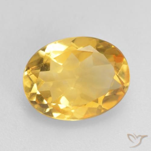 1.47ct 자연스러운 미디엄 골드 황수정, 타원형, VVS-VS