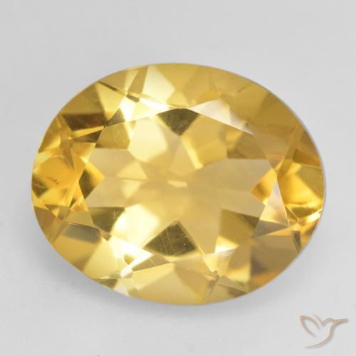 3.17ct 자연스러운 미디엄 골드 황수정, 타원형, VVS-VS