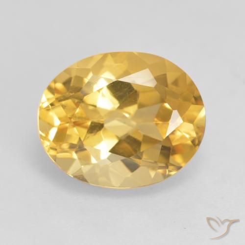 3.61ct 자연스러운 미디엄 골드 황수정, 타원형, VVS-VS
