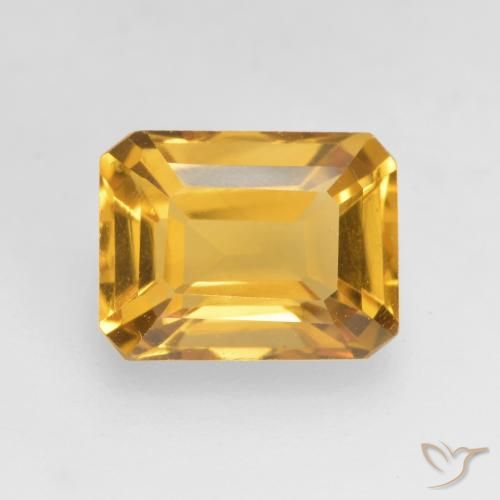 1.69ct 자연스러운 미디엄 골든 황수정, 에메랄드 컷, VVS-VS