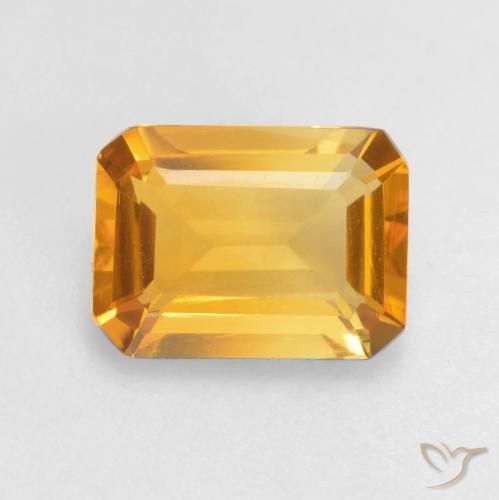 1.22ct 자연스러운 다크 골든 황수정, 에메랄드 컷, VVS-VS