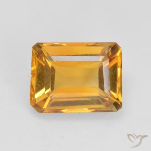 1.48ct 자연스러운 다크 골든 황수정, 에메랄드 컷, VVS-VS