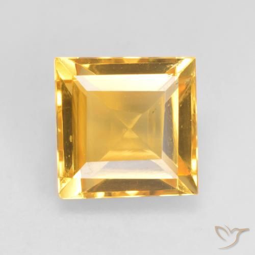 1.68ct 자연스러운 브라이트 골드 황수정, 정사각형, VVS-VS