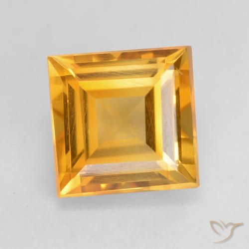1.76ct 자연스러운 미디엄 골드 황수정, 정사각형, VVS-VS