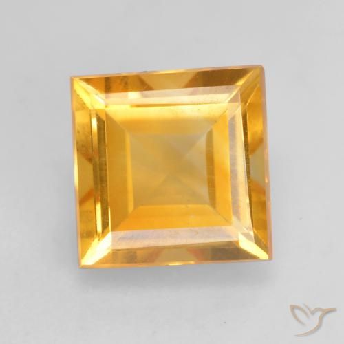 1.81ct 자연스러운 딥 골든 오렌지 황수정, 정사각형, VS