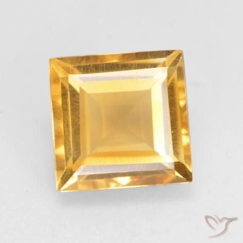 1.76ct 자연스러운 미디엄 골드 황수정, 정사각형, VVS-VS