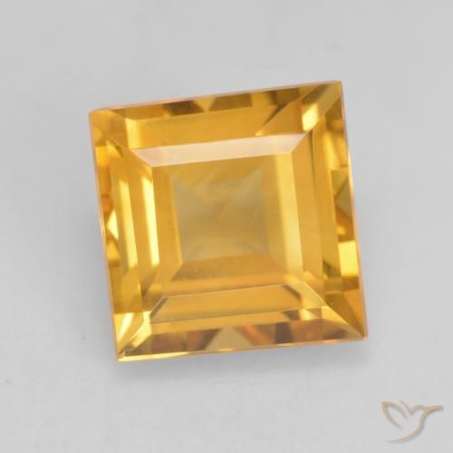 1.74ct 자연스러운 다크 골든 황수정, 정사각형, VVS-VS