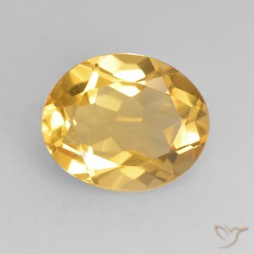 3.14ct 자연스러운 미디엄 골드 황수정, 타원형, VVS-VS