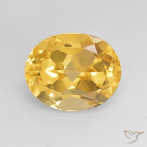 3.70ct 자연스러운 미디엄 골드 황수정, 타원형, VVS-VS