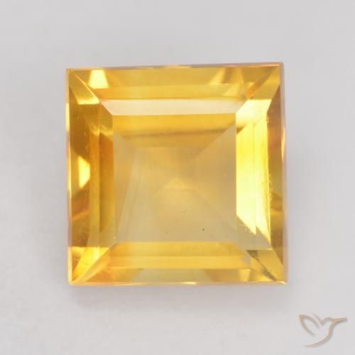 1.57ct 자연스러운 브라이트 골드 황수정, 정사각형, VVS-VS