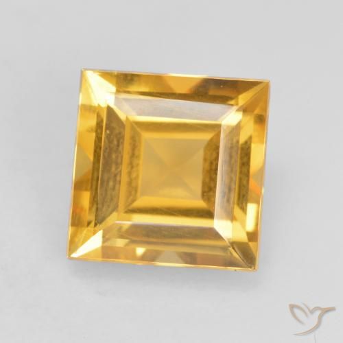 1.73ct 자연스러운 다크 골든 황수정, 정사각형, VVS-VS