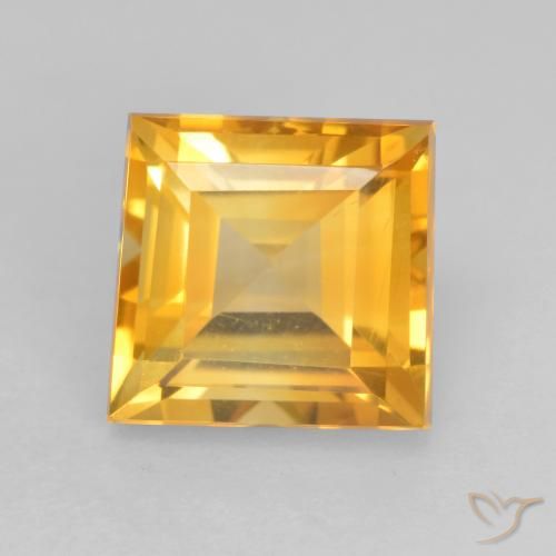1.93ct 자연스러운 브라이트 골드 황수정, 정사각형, VVS-VS