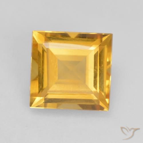 1.56ct 자연스러운 브라이트 골드 황수정, 정사각형, VVS-VS
