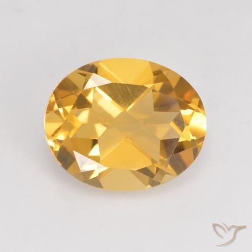 3.48ct 자연스러운 미디엄 골드 황수정, 타원형, VVS-VS