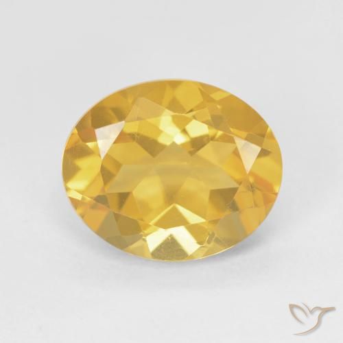 3.52ct 자연스러운 미디엄 골드 황수정, 타원형, VVS-VS
