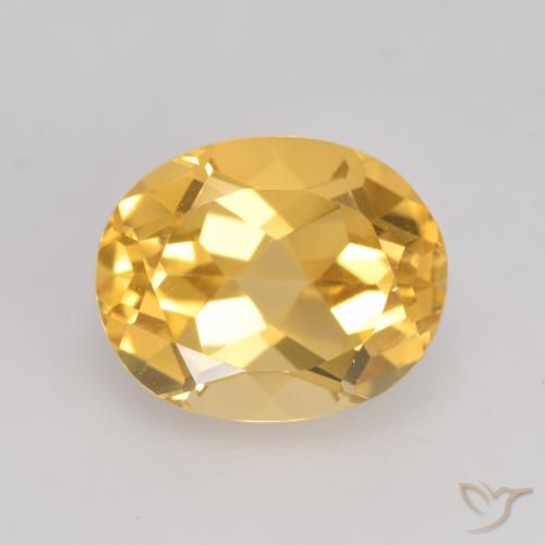 3.84ct 자연스러운 미디엄 골드 황수정, 타원형, VVS-VS