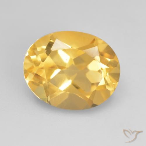 3.26ct 자연스러운 미디엄 골드 황수정, 타원형, VVS-VS