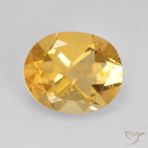3.42ct 자연스러운 미디엄 골드 황수정, 타원형, VVS-VS
