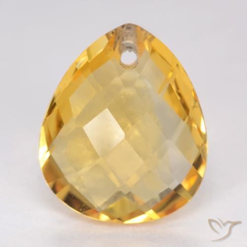 3.50ct 자연스러운 미디엄 골든 황수정, 배 모양, VVS-VS