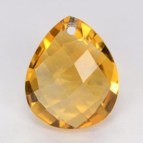 3.55캐럿 천연 오렌지-골드 시트린, 배 모양, 12.1×10 mm, VVS-VS