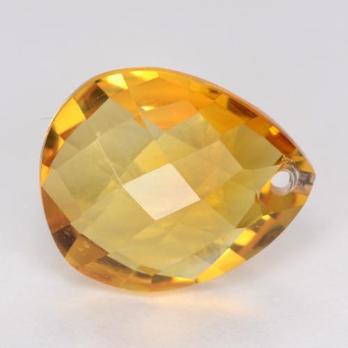 3.55캐럿 천연 오렌지-골드 시트린, 배 모양, 12.1×10 mm, VVS-VS
