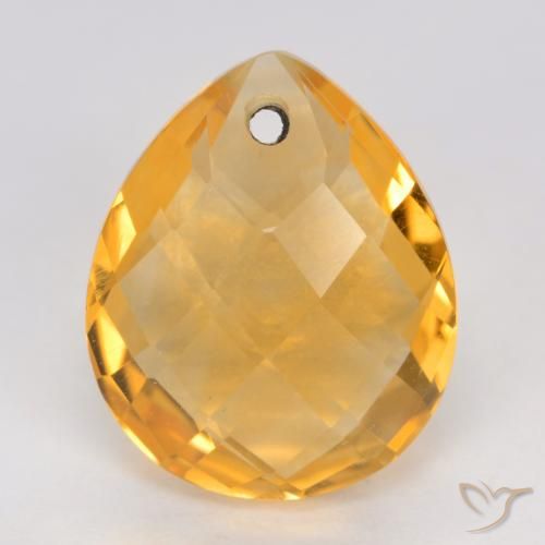 3.72ct 자연스러운 오렌지-골드 황수정, 배 모양, VVS-VS