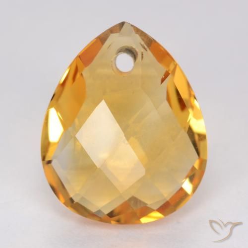 3.46ct 자연스러운 다크 오렌지-골드 황수정, 배 모양, VVS-VS
