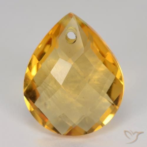 3.52ct 자연스러운 다크 골든 황수정, 배 모양, VVS-VS