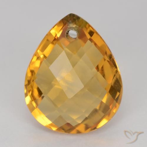3.39ct 자연스러운 다크 골든 황수정, 배 모양, VVS-VS
