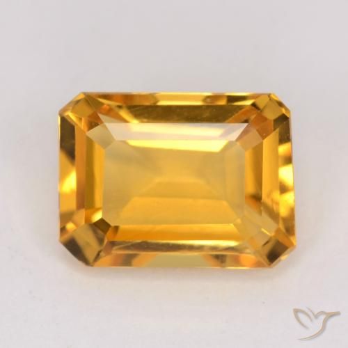 1.32ct 자연스러운 오렌지-골드 황수정, 에메랄드 컷, VVS-VS