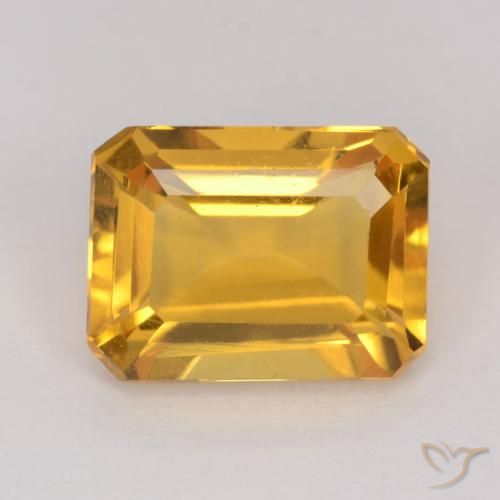 1.49ct 자연스러운 오렌지-골드 황수정, 에메랄드 컷, VVS-VS