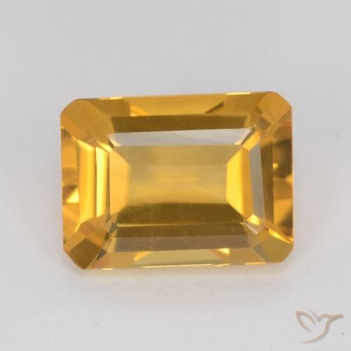 1.24ct 자연스러운 딥 골든 오렌지 황수정, 에메랄드 컷, VVS-VS