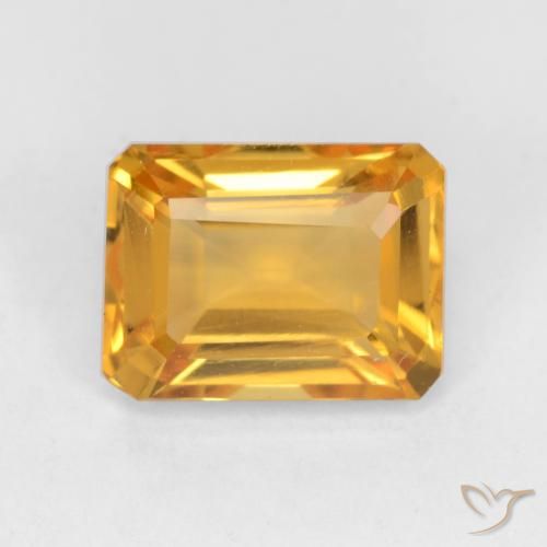 1.67ct 자연스러운 다크 골든 황수정, 에메랄드 컷, VVS-VS