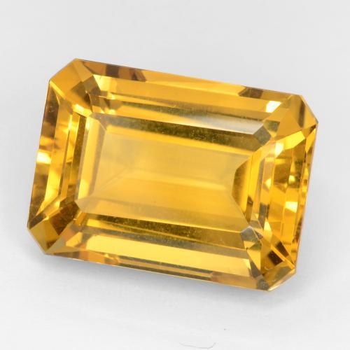 16.12캐럿 천연 딥 골든 오렌지 시트린, 에메랄드 컷, 18×13 mm, VVS-VS