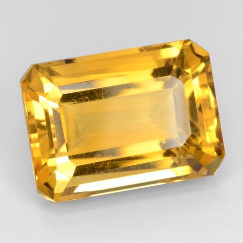 17.53캐럿 천연 딥 골든 오렌지 시트린, 에메랄드 컷, 18×13.1 mm, VVS-VS