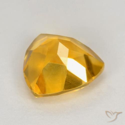 1.10캐럿 천연 미디엄 골드 시트린, 트릴리언, 6.9×6.8 mm, VS