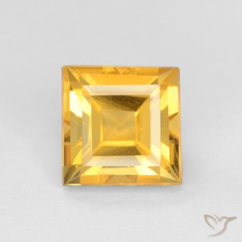 1.75ct 자연스러운 브라이트 골드 황수정, 정사각형, VS