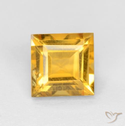 1.67ct 자연스러운 미디엄 골든 황수정, 정사각형, VS